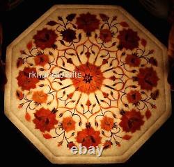 Marble Coffee Table Top Carnelian Stone Inlay Work from Cottage Arts and Crafts