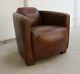 Marlborough Rocket Hudson Lounge Vintage Low Back Club Tub Leather Brown Chair