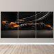 Mclaren Formula 1 F1 Lando Norris Car 3 Piece Canvas Wall Art Print Home Decor