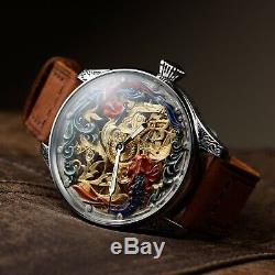 Men Skeleton watch, old Antique Pocket Watch, swiss movement, personalised watches