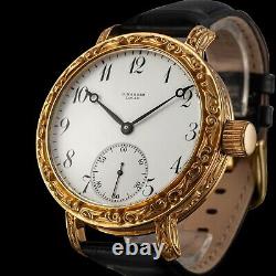 Men Wrist Watch Vintage Mechanical 17J Restored Swiss Ulysse Nardin Movement