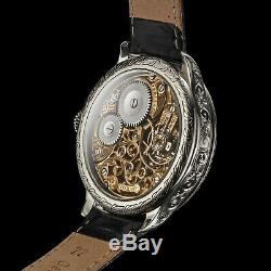Men's Skeleton Wrist Watch Vintage 1914 Mechanical 15 J Restored Swiss Movement