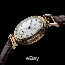 Men's Wrist Watch Vintage Mechanical Restored Swiss Omega Movement Enamel Dial