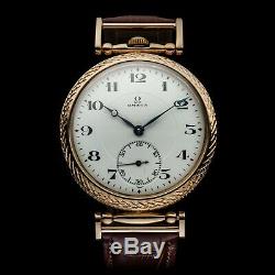 Men's Wrist Watch Vintage Mechanical Restored Swiss Omega Movement Enamel Dial