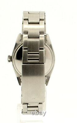 Mens ROLEX Oyster Perpetual Date 34mm White MOP Roman Dial Diamond Steel Watch