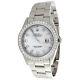Mens Rolex 36mm Datejust Diamond Watch Oyster Steel Band White Mop Dial 2 Ct