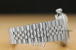 Mens Rolex Datejust 18k White Gold & Stainless Steel Silver Diamond Dial Watch