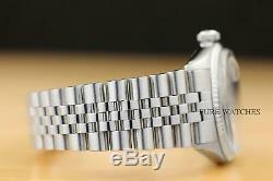 Mens Rolex Datejust Blue Vignette Diamond 18k White Gold & Stainless Steel Watch
