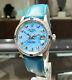 Mens Vintage Rolex Oyster Perpetual Date 34mm Blue Opal Dial Diamond Stainless