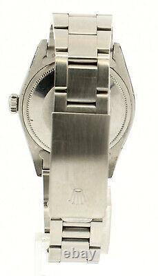 Mens Vintage ROLEX Oyster Perpetual Date 34mm Blue Color Dial DIAMOND Watch