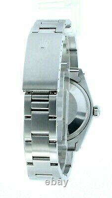 Mens Vintage ROLEX Oyster Perpetual Date 34mm Navy Blue Color Dial DIAMOND Watch