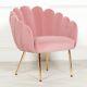 Mid Century Art Deco Vintage Blush Pink Scalloped Arm Chair Dining Chair