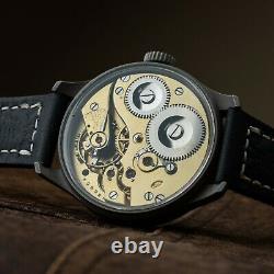 Military IWC Schaffhausen Probus black watch vintage pilot aviator genial major