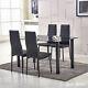 Modern Dining Table And 4 Chairs Black Kitchen Dining Room Furniture Set