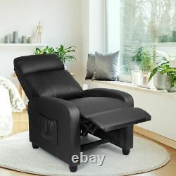 Modern Leather Recliner Armchair Sofa Lounge Chair Adjustable Backrest Home