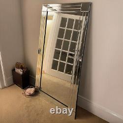 Molly Extra Large All Glass Full Length Bevelled Leaner Wall Mirror 174cm x 85cm