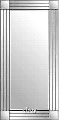 Molly Extra Large All Glass Full Length Bevelled Leaner Wall Mirror 174cm x 85cm