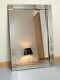 Molly Silver Glass Framed Rectangle Bevelled Wall Mirror Extra Large 120x80cm