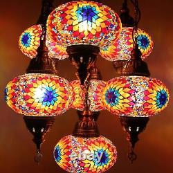 Mosaic hanging lamp ceiling lamp lamp oriental mosaic hanging lamp 7 large spheres