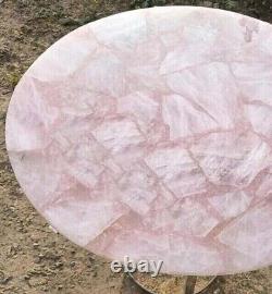 Natural Pink Rose Quartz Living Room Modern Furniture Gemstone Coffee Table