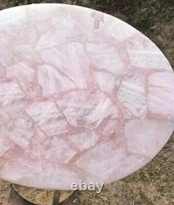 Natural Pink Rose Quartz Living Room Modern Furniture Gemstone Coffee Table