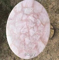 Natural Pink Rose Quartz Living Room Modern Furniture Gemstone Coffee Table