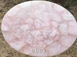 Natural Pink Rose Quartz Living Room Modern Furniture Gemstone Coffee Table