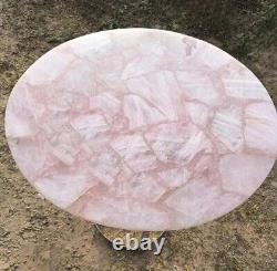 Natural Pink Rose Quartz Living Room Modern Furniture Gemstone Coffee Table