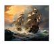 Naval Battle Scene Seascape Voyage Ships Oil Painting-dream Artwork Prints-iv