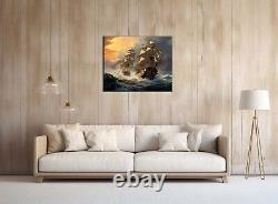 Naval battle scene seascape voyage ships oil painting-Dream Artwork Prints-IV