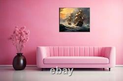 Naval battle scene seascape voyage ships oil painting-Dream Artwork Prints-IV