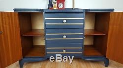 Navy And Gold Art Deco Style Sideboard