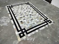New Cowhide Leather Area Rug Patchwork Carpet Hair-On-Hide Rug Real Cow Skin