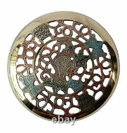 New Hand Crafted Elegant Jali Work & Meenakari patterrn Brass Stool Table 50 cm