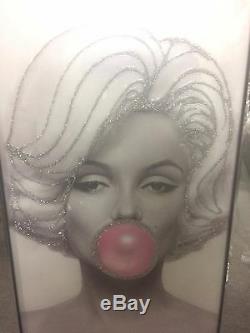 New Sparkly Marilyn Monroe Picture Glitter In Mirrored Frame, Glitter Art