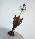 Noble Copper Showpiece Table Lamp With Cherubs 2 Flame On Marble Base 30er Years
