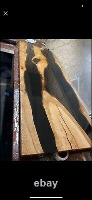 Oak resin black river table