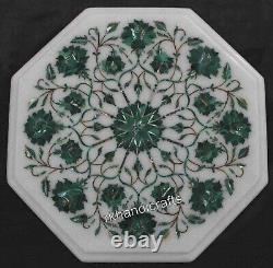 Octagon Shape Marble Coffee Table Top Inlaid with Malachite Stone Balcony table