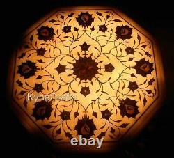 Octagon Shape Marble Coffee Table Top Pietra Dura Art Corner 13 Inches