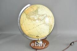 Old JRO Munich glass globe earth globe luminous globe lamp light Ø 34 cm / y5