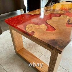 Orange Epoxy Resin Table Top Custom TO Made Adorable Gifts Kitchen Slab Decorate