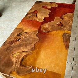 Orange Epoxy Resin Table Top Custom TO Made Adorable Gifts Kitchen Slab Decorate