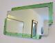 Original 1930's Art Deco Odeon Style Stepped Mint Green Bordered Mirror