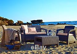Outdoor Rattan Garden Furniture 4-5 Seater Corner Sofa Patio Set with cushions