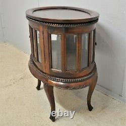 Oval Drinks Cabinet Glass with tray Mahogany Victorian Repro Delivery Available
