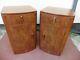 Pair Of Art Deco Walnut Bow Front Bedside Cabinets, Tables, Chests, Circa 1920s