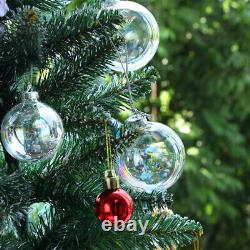 Pack of 5-50 Iridescent Clear Glass Fillable Bauble Xmas Hanging Sphere Ornament