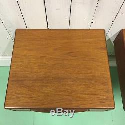 Pair Of Gplan Bedside Cabinets Floating Retro Mid Century Danish Table Vtg Lamp
