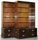 Pair Of Rrp £6000 Harrods Kennedy Military Campaign Library Bookcases Drawers