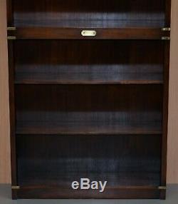 Pair Of Rrp £6550 Harrods Kennedy Military Campaign Library Bookcases Mahogany